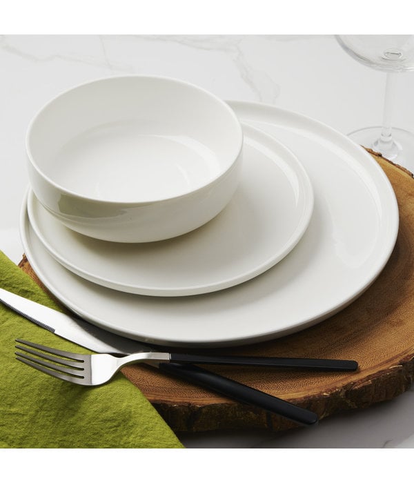 Brilliant "Urban" 12 Piece White Dinnerware Set, Service for 4