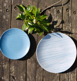 Mesa "Pedro Blue" Service de Vaisselle en Grès 12 Pièces, 4 Couverts