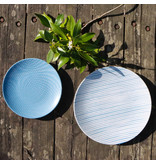 Mesa "Pedro Blue" Service de Vaisselle en Grès 12 Pièces, 4 Couverts