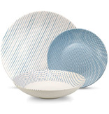 Mesa "Pedro Blue" Service de Vaisselle en Grès 12 Pièces, 4 Couverts