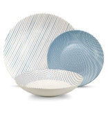 Mesa "Pedro Blue" Service de Vaisselle en Grès 12 Pièces, 4 Couverts