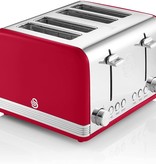 Salton Salton "Swan" Retro 4 Slice Toaster, Red