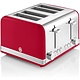 Salton "Swan" Retro 4 Slice Toaster, Red