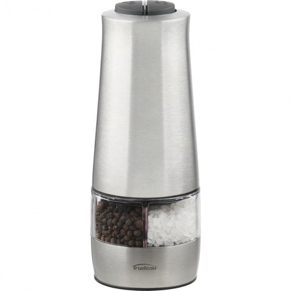 Trudeau Graviti 8 Battery Operated Black Chrome Pepper Mill 