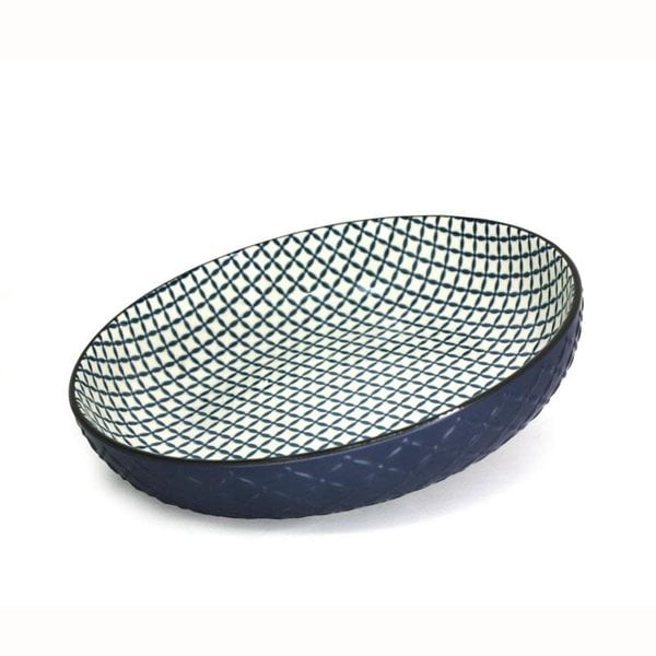 BIA Textured Shallow Bowl Blue