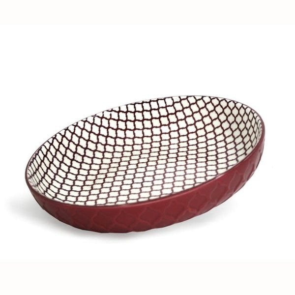 BIA Textured Shallow Bowl Red