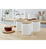 Set Of 3 Nordic Collection Storage Canisters With Bamboo Lid, 1.84l