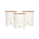 Set Of 3 Nordic Collection Storage Canisters With Bamboo Lid, 1.84l