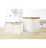 Nordic Collection Bread Tin With Bamboo Lid, White