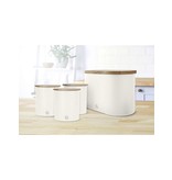 Nordic Collection Bread Tin With Bamboo Lid, White