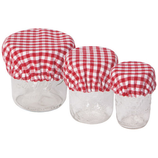 Now Designs Couvre-Bols/Pots "Gingham" Rouge  ens/3 de Now Designs