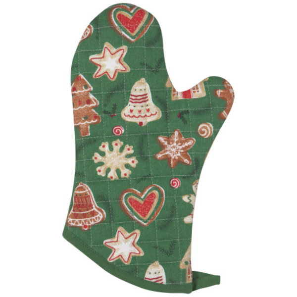 Now Designs Oven Mitt 13'' "Christmas Cookies" Green