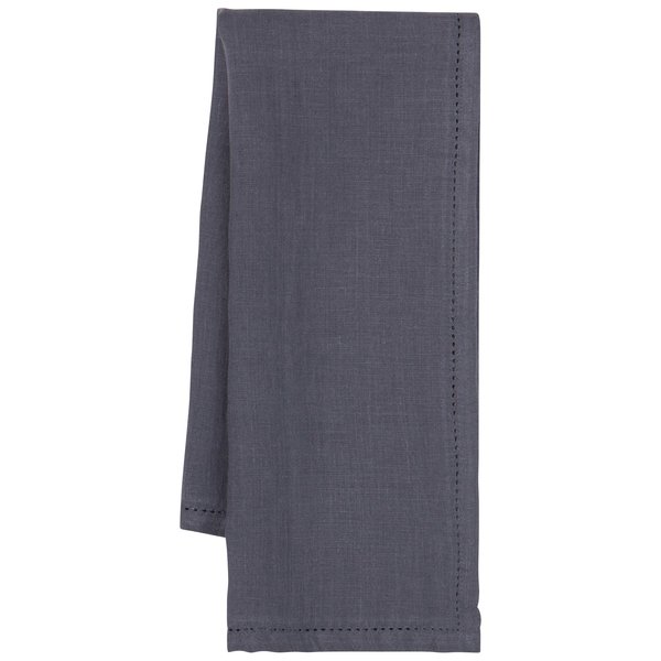 Danica Heirloom Linen dish towel with hemstitch "Charcoal"