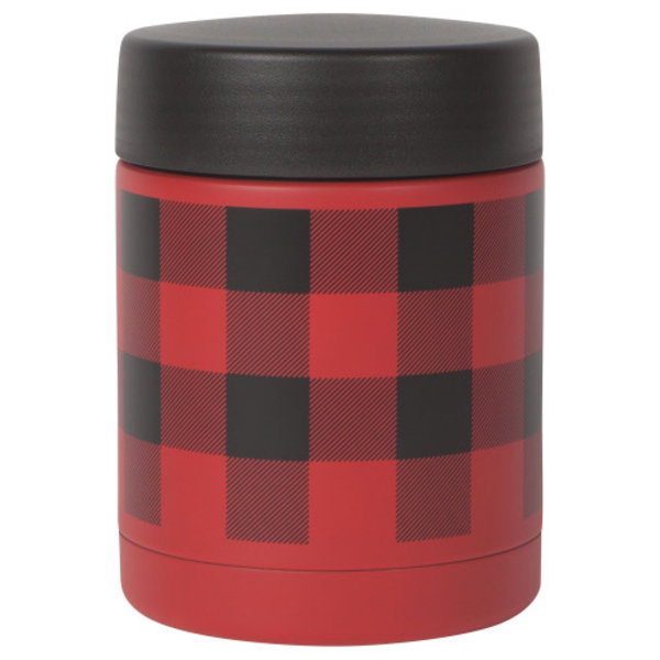 12 oz. Insulated Food Container with Red and Black Checks