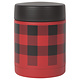 12 oz. Insulated Food Container with Red and Black Checks