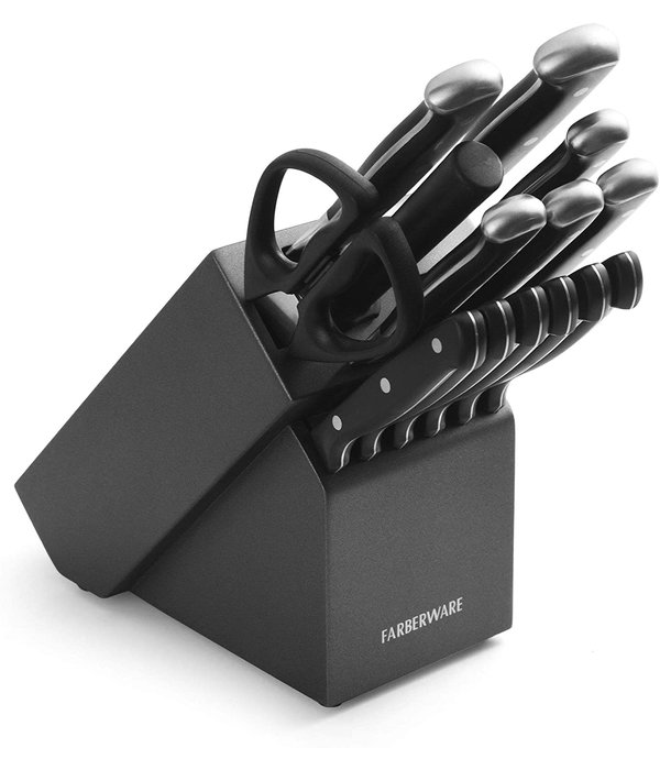 OOU Black Blade 15 Piece Kitchen Knife Set