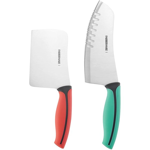 Farberware Soft Grip Chef Knife Set, 2-Piece, Multicolored