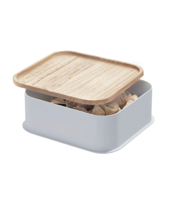Interdesign Bac de rangement "Eco" avec couvercle en bois 8.4'' de Interdesign