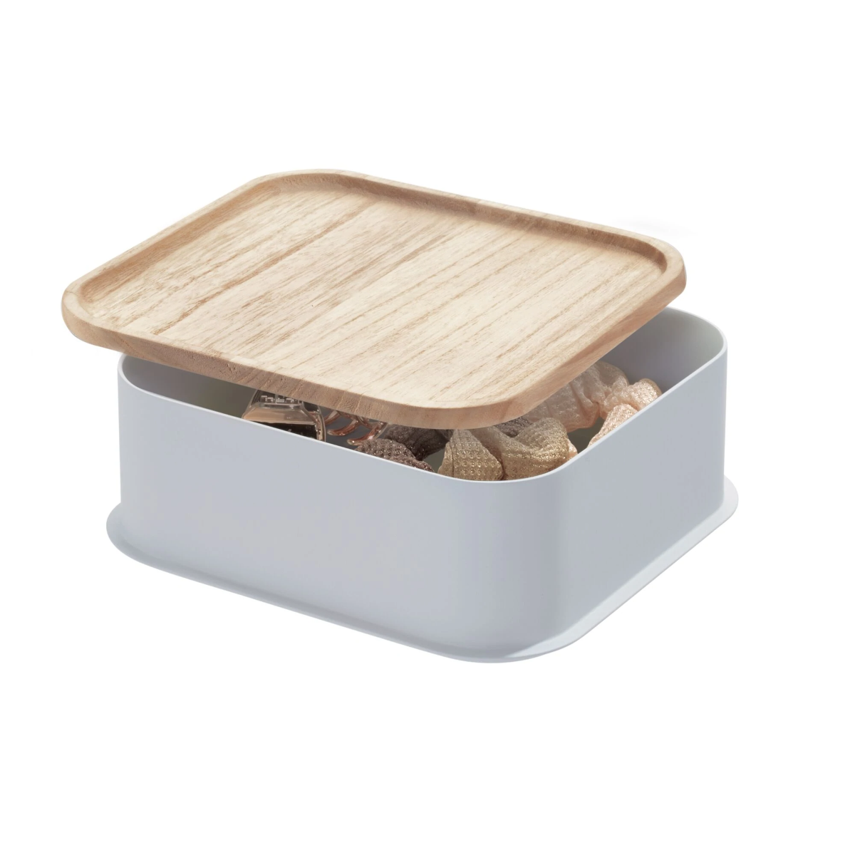 Bac de rangement Eco avec couvercle en bois 8.4' x16,9'' de Interdes -  Ares Accessoires de cuisine