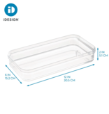 Interdesign Crisp Plastic Stackable Drawer Organizer Bin 6 x 12  x 2''