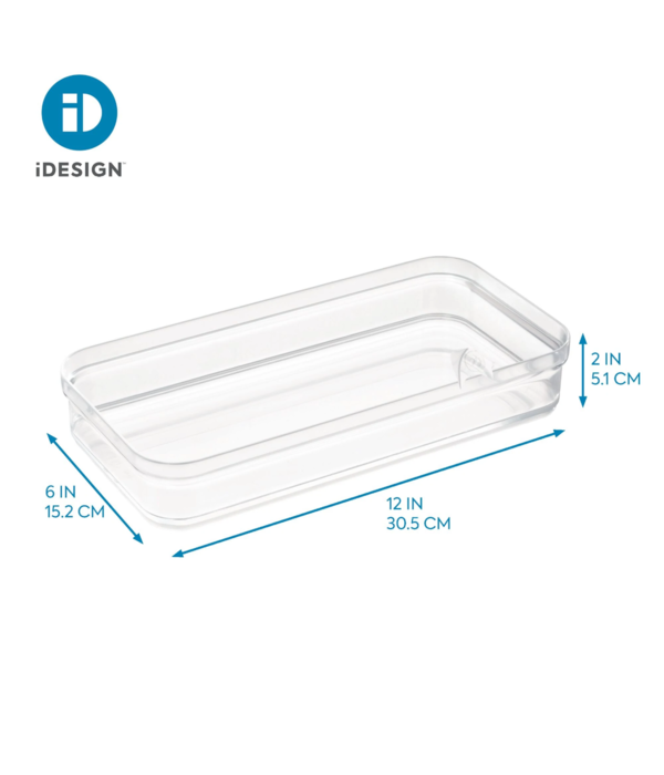 Interdesign Crisp Plastic Stackable Drawer Organizer Bin 6 x 12  x 2''