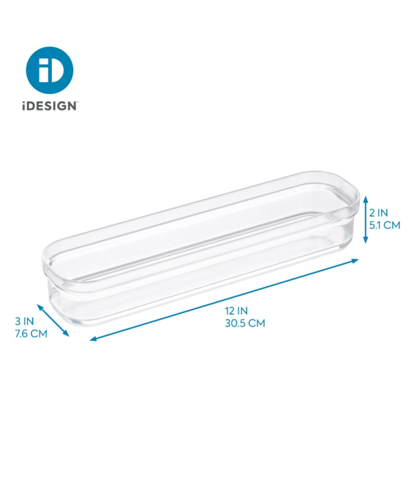 Interdesign Crisp Plastic Stackable Drawer Organizer Bin 3  x 12  x 2''