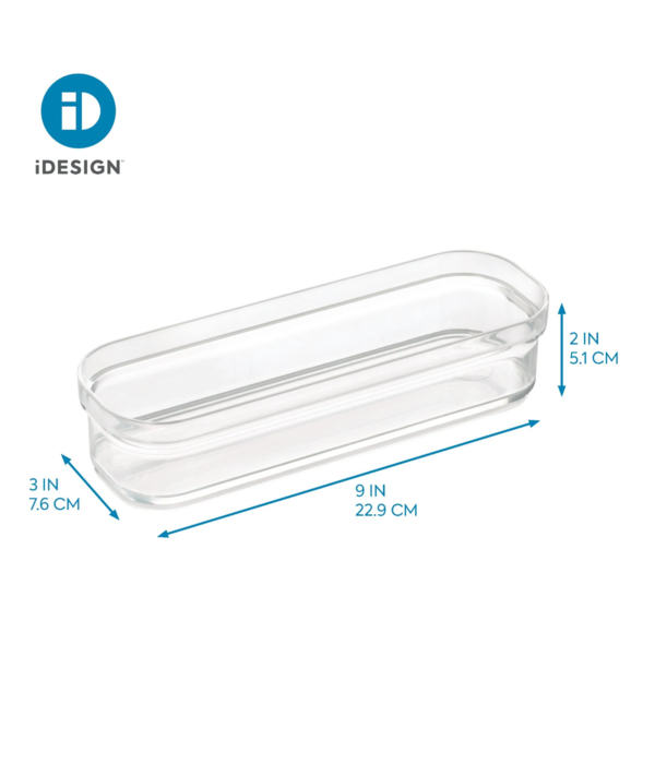 Interdesign Crisp Plastic Stackable Drawer Organizer Bin 3  x 9  x 2''