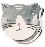 Now Designs Sous-verres en céramique "Chat", lot de 4