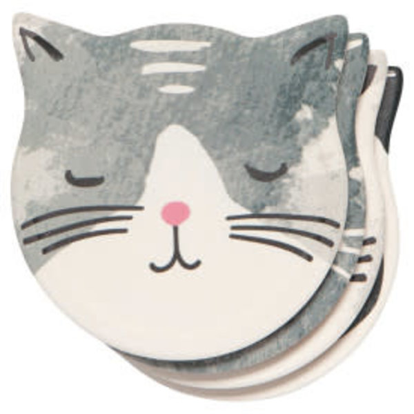 Sous-verres en céramique "Chat", lot de 4