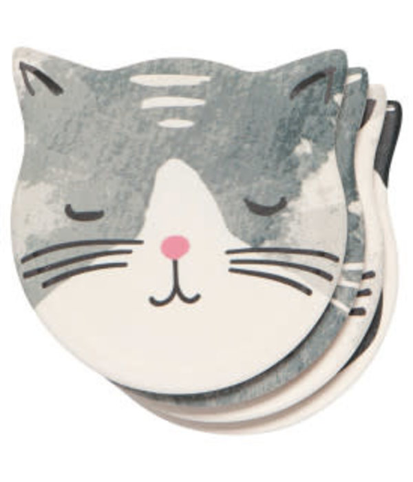 Now Designs Ceramic coasters "Cat", pack of 4