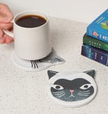 Now Designs Sous-verres en céramique "Chat", lot de 4