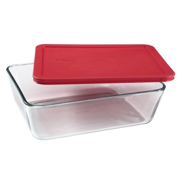Pyrex Simply Store 2.64L Rectangular Dish with Red Lid