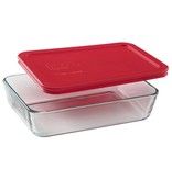 Pyrex Plat rectangulaire 720 ml avec couvercle rouge "Simply Store" de Pyrex