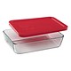 Pyrex Simply Store 720ml Rectangular Dish with Red Lid
