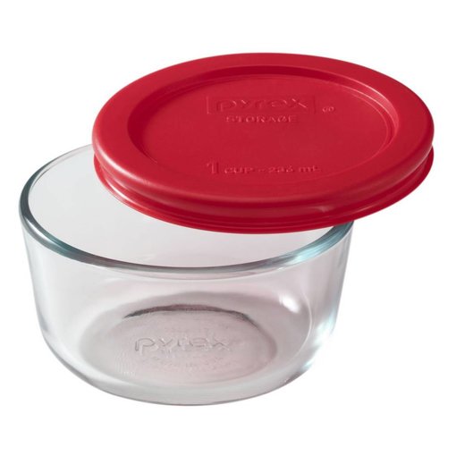 Pyrex Plat rond 250 ml avec couvercle rouge "Simply Store" de Pyrex