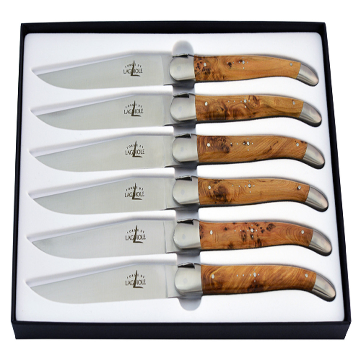 Couteaux à steak thym et acacia de table, ensemble de 6 pièces Jeu de  couteaux 