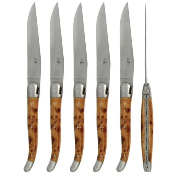 Forge de Laguiole Juniper 6 Piece Steak Knife Set