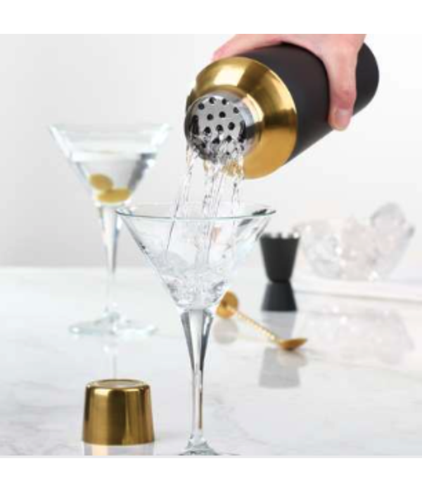 Trudeau Trudeau 3pcs Black-Gold Cocktail Mixer Set