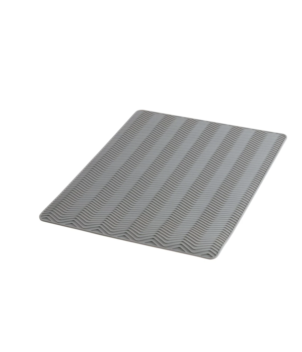 iDesign Grand tapis égouttoir en silicone 12" x 16" Gris de iDesign