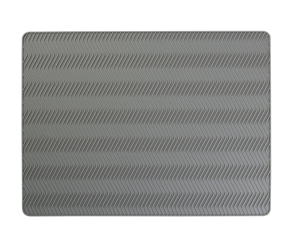 Grand tapis égouttoir en silicone 12 x 16 Gris de iDesign - Ares  Accessoires de cuisine