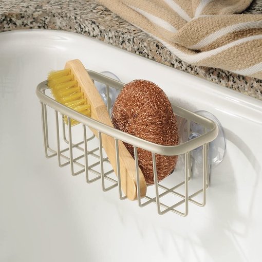 Interdesign iDesign Suction Sink Caddy Matte Silver 14.6 x 5.7"