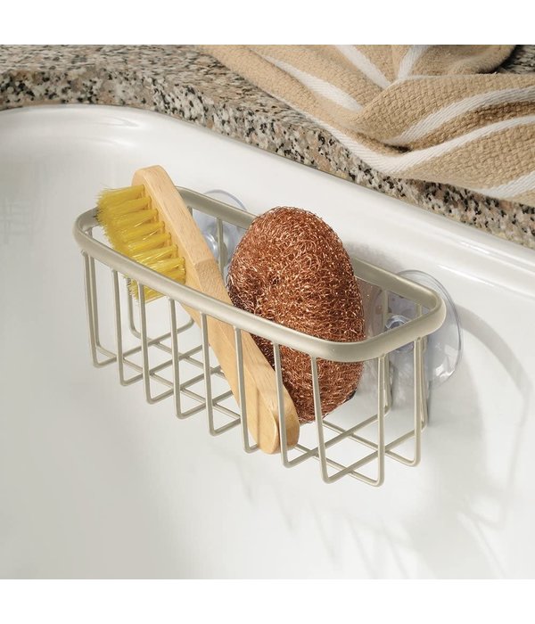 Interdesign iDesign Suction Sink Caddy Matte Silver 14.6 x 5.7"