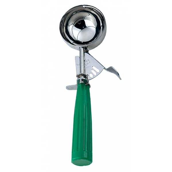 Omcan 2-2/3 oz Ice Cream Disher with Green Plastic Handle
