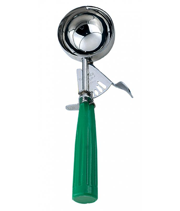 omcan Omcan 2-2/3 oz Ice Cream Disher with Green Plastic Handle