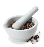 BIA Cordon Bleu MORTAR & PESTLE, 5", WHITE