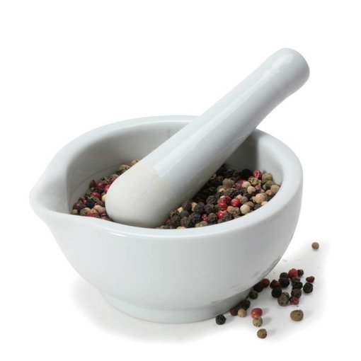 BIA Cordon Bleu MORTAR & PESTLE, 5", WHITE