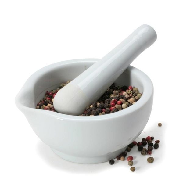 MORTAR & PESTLE, 5", WHITE