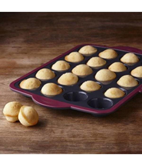 Moule à 20 mini-muffins en silicone structuré de Trudeau - Ares Accessoires  de cuisine