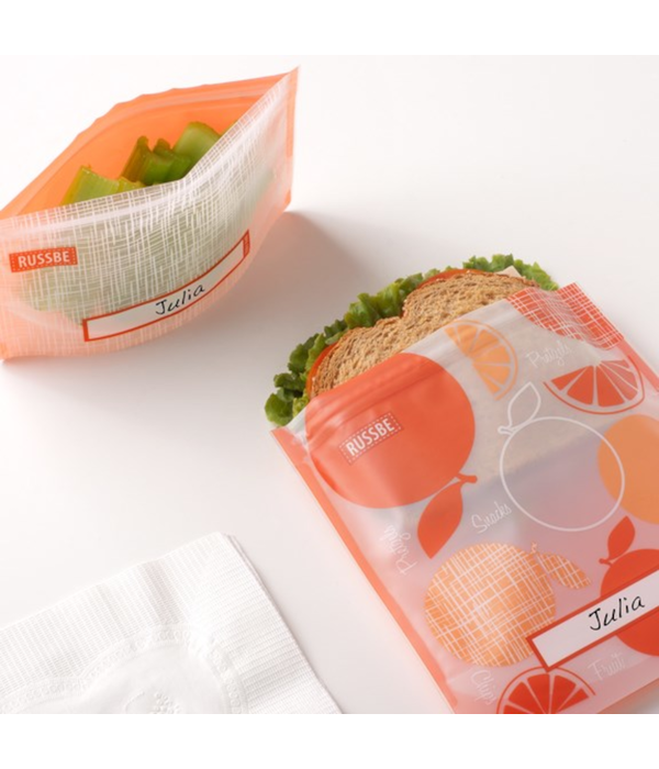 Russbe Reusable Snack & Sandwich Bags - Set of 4 Orange