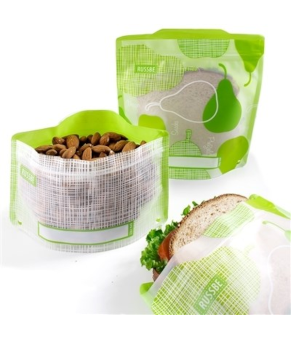 Russbe Reusable Snack & Sandwich Bags - Set of 4 Green